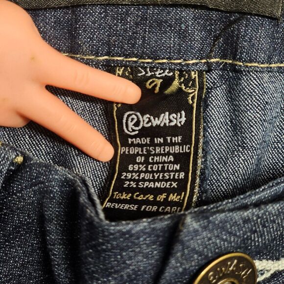 Y2K 90s Rewash Jean Shorts Size 9 Bermuda Y2K School Dark Wash Normcore - Picture 4 of 5